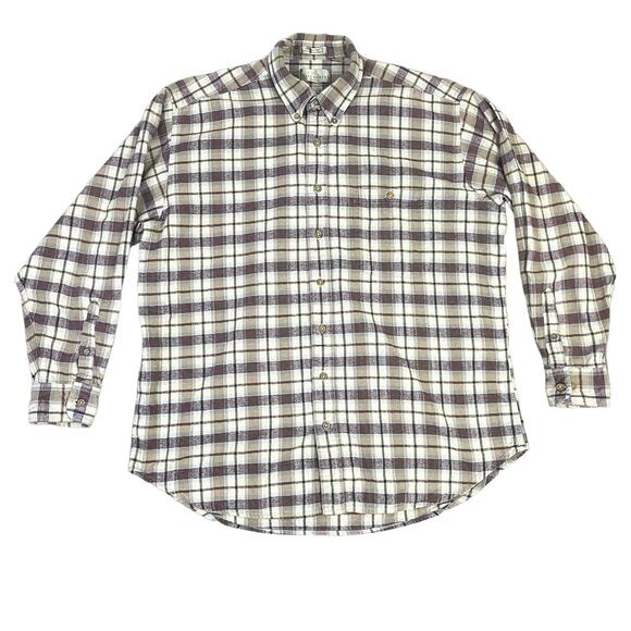 Bill Blass 100% Cotton Plaid Button Up Long Sleeve Flannel US Men's XLT - Picture 1 of 10